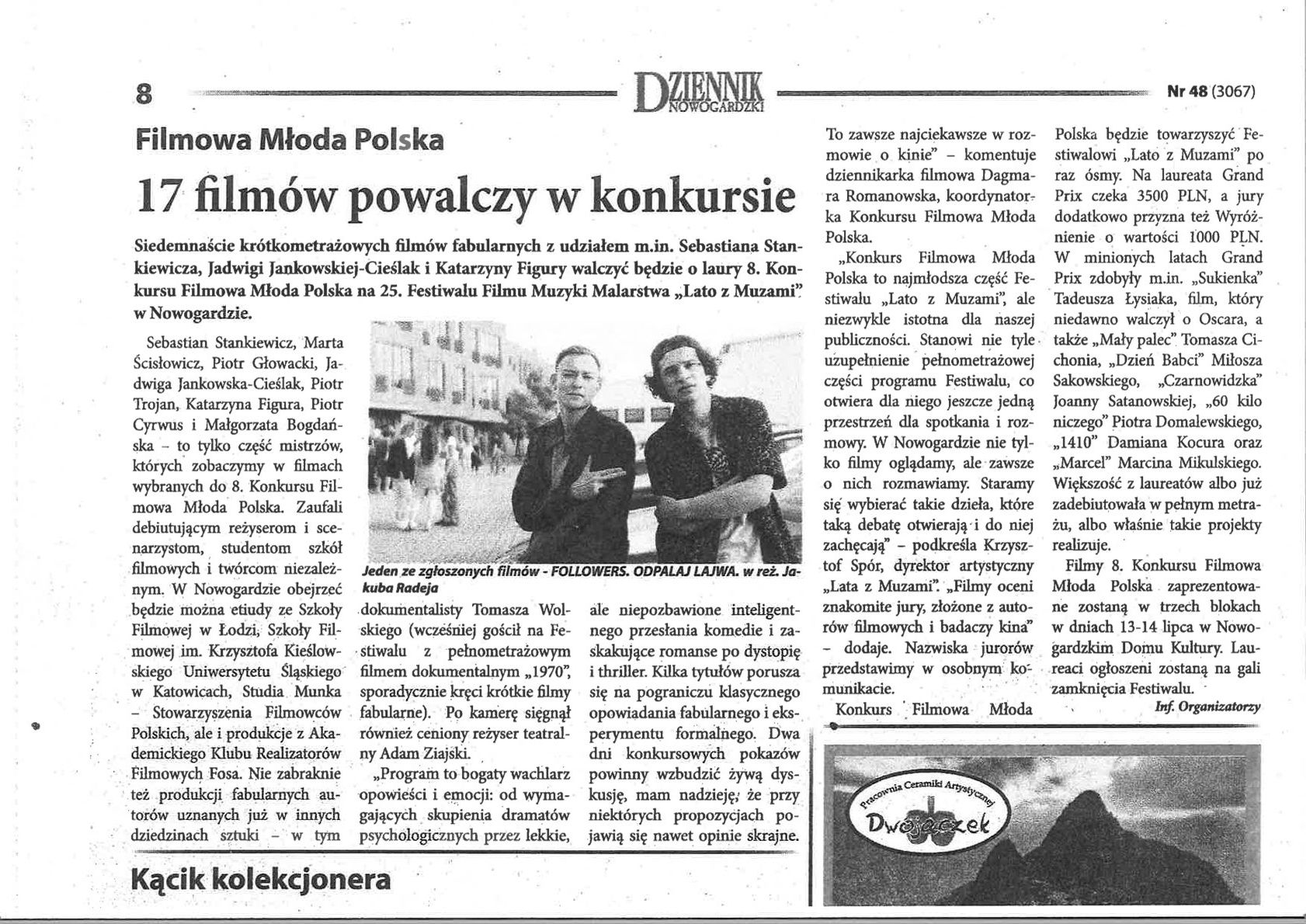 Dziennik Nowogardzki - 17 filmów powalczy w konkursie